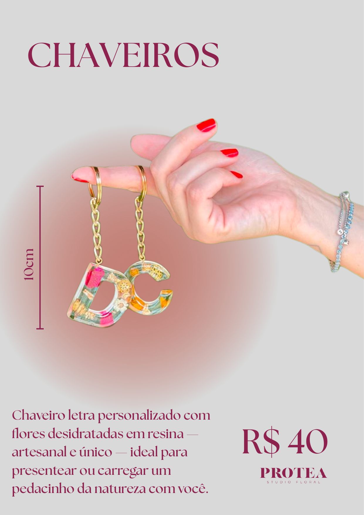 Chaveiro com flores
